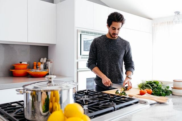 Man cooking in a kitchen