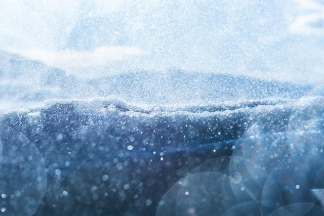 blue landscape with snow