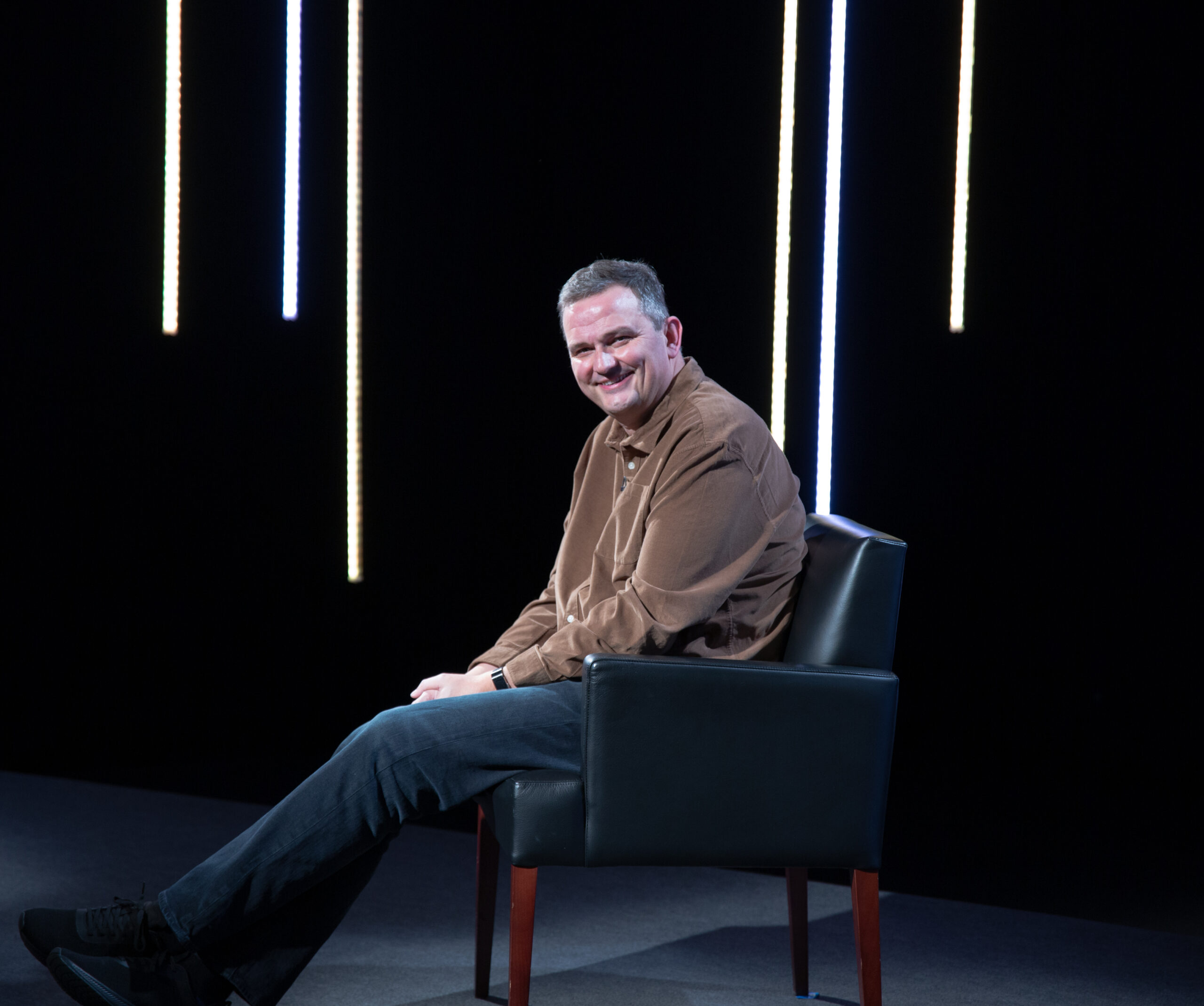 Patrick Regan on the set of Bouncing Forwards