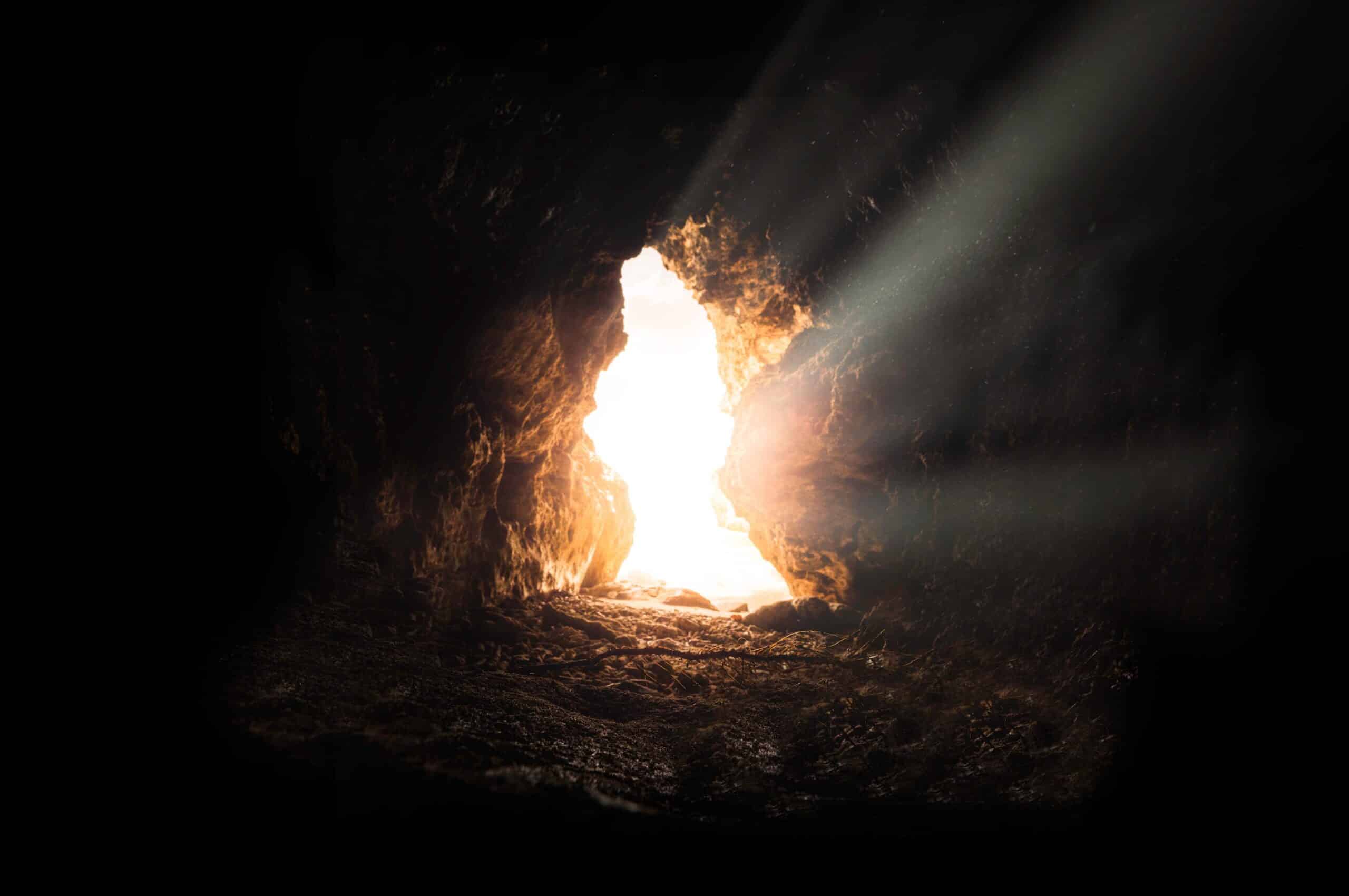 light shining through the rock