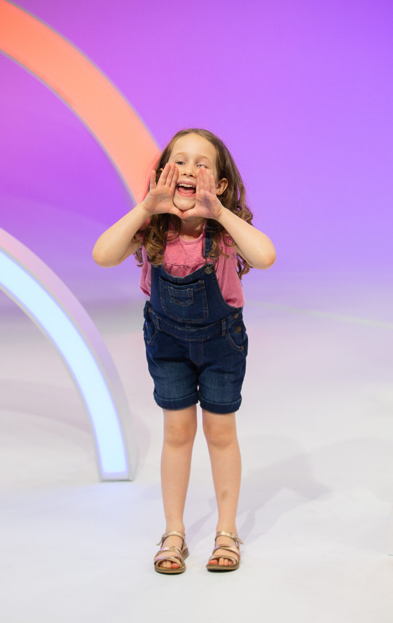 young girl shouting