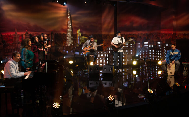 Church Without Walls on stage in TBN UK Studios