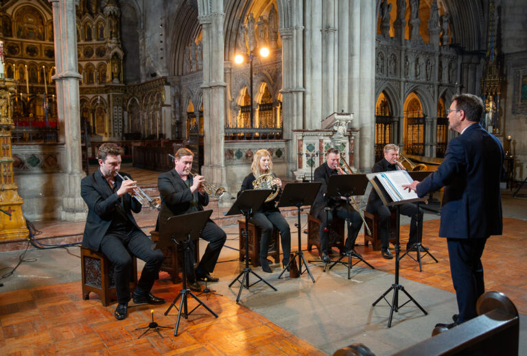 orchestra playing music in church