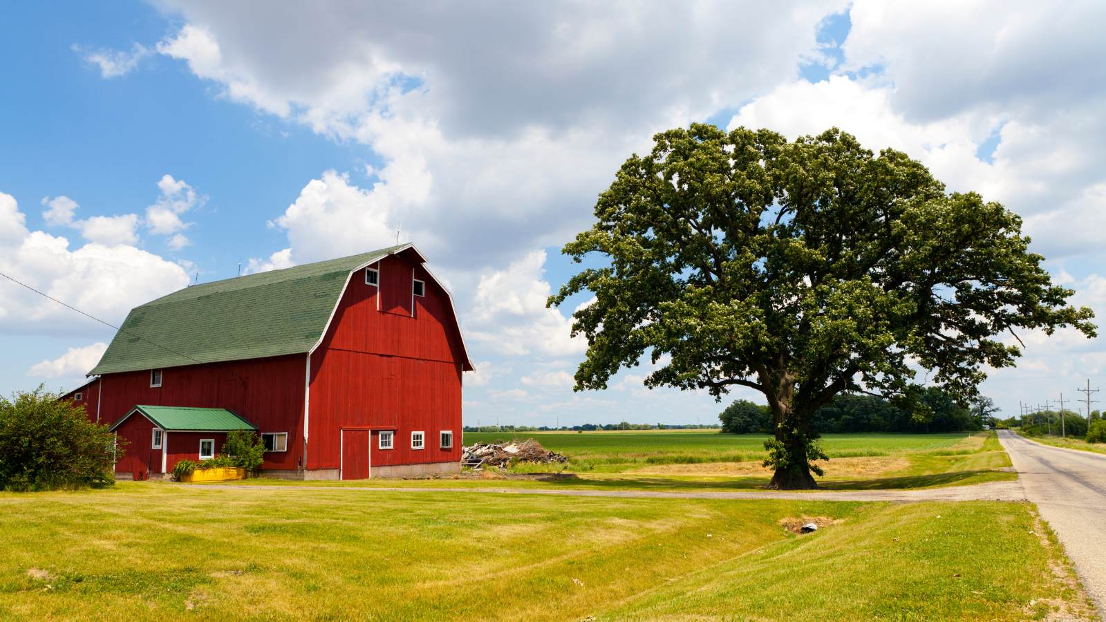 Farm Ranch with a red barn