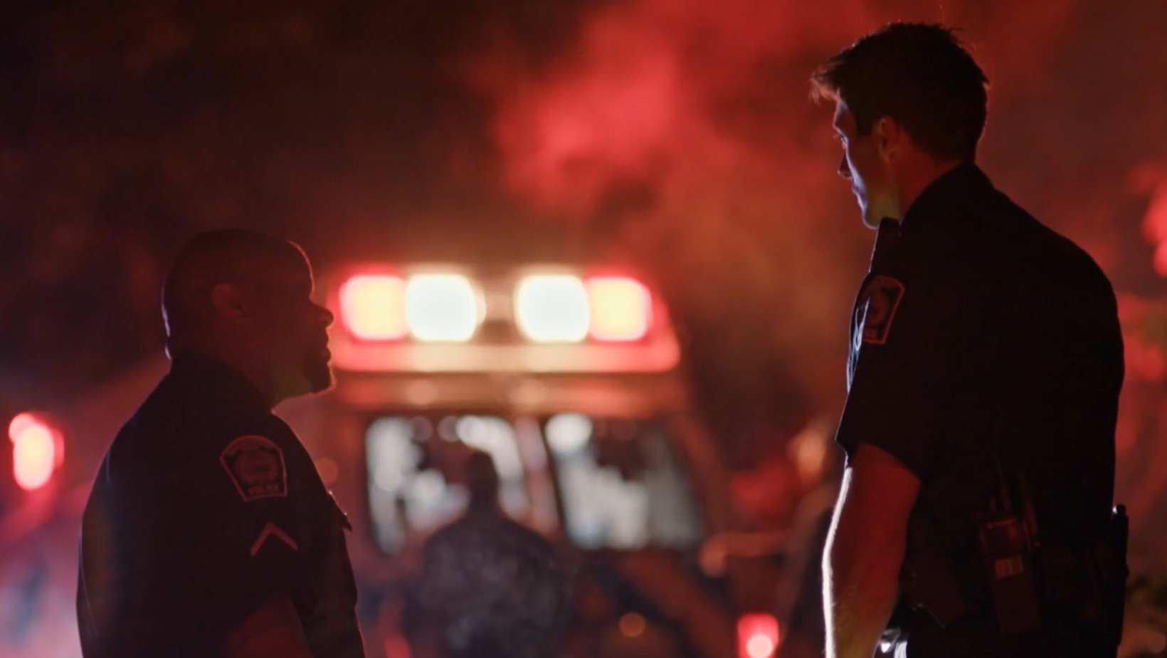 Rescue services on duty at night time