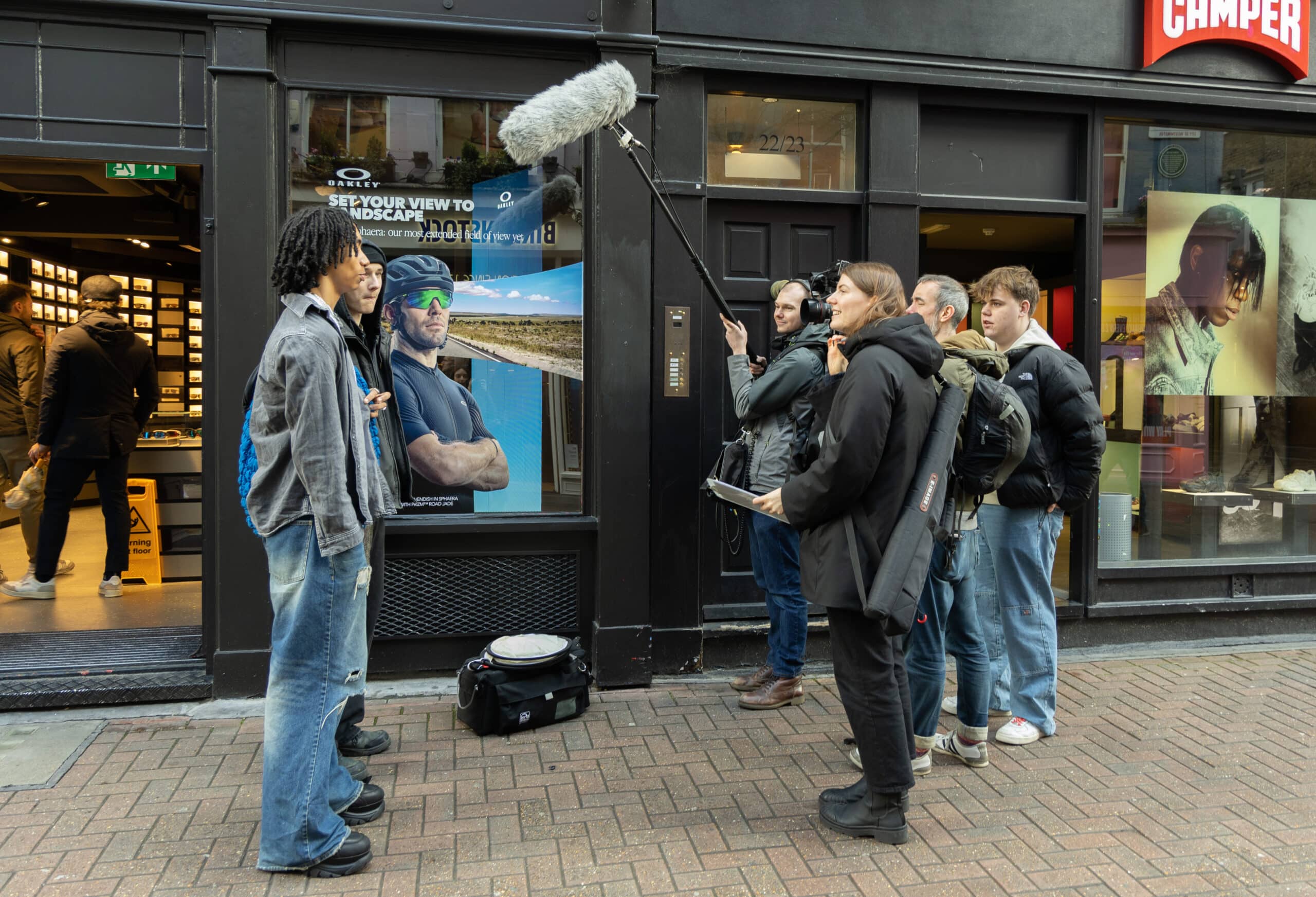 Recording Vox Pops on the street