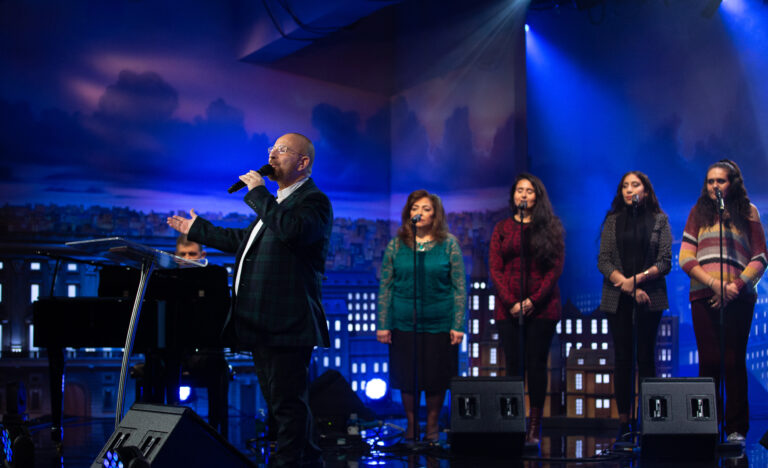 Church Without Walls on stage in TBN UK Studios