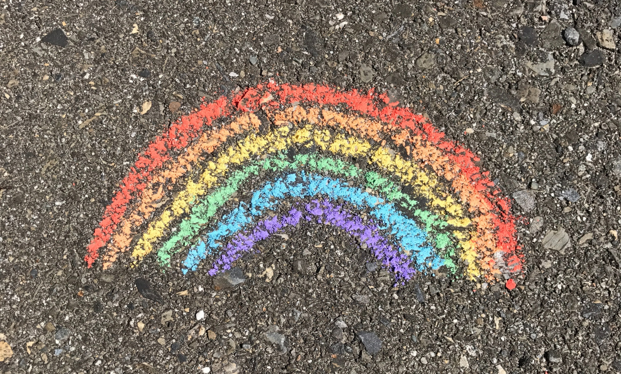 Chalk Rainbow drawn on a pavement