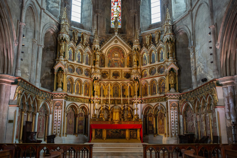 an ornate church altar