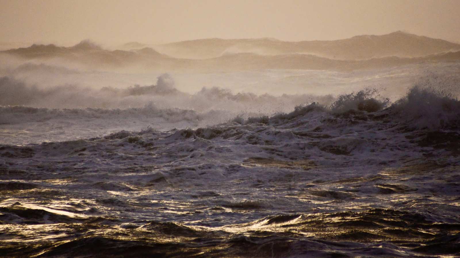 rough sea and waves