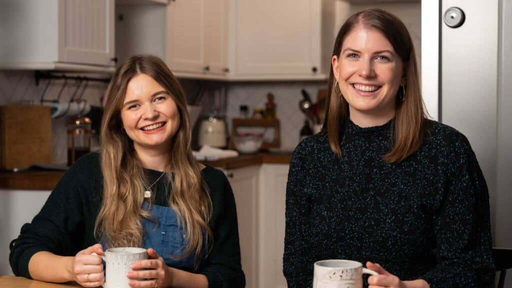 Martha Collison has a cup of tea with Emily Martin